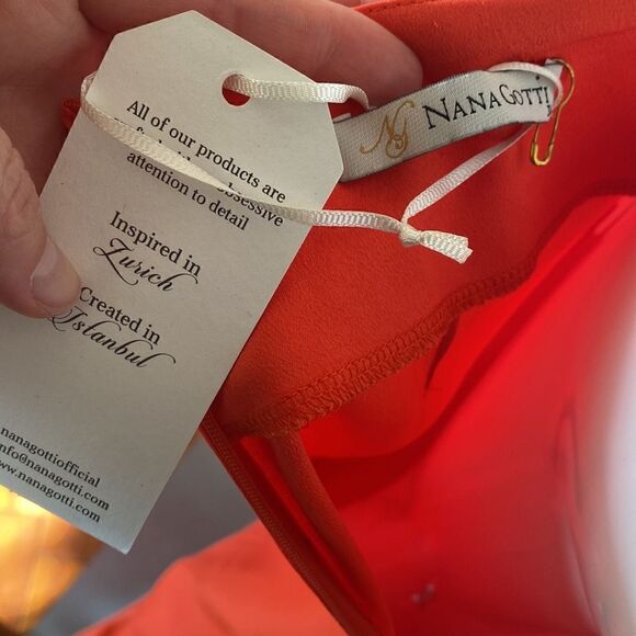 Nana Gotti Julie Salmon Red Cut-Out Maxi Dress Size 6 - Picture 11 of 16